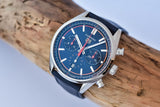 Tag Heuer Carrera Chronograph Blue Dial Blue Leather Strap Watch for Men - CBN201D.FC6543