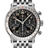 Breitling Navitimer B02 Chronograph 41 Cosmute Black Dial Silver Steel Strap Watch for Men - PB02301A1B1A1