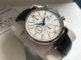 IWC Portofino Chronograph White Dial Black Leather Strap Watch for Men - IW391024