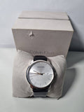 Calvin Klein City White Dial Black Leather Strap Watch for Men - K2G2G1CD