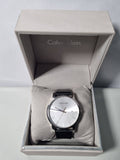 Calvin Klein City White Dial Black Leather Strap Watch for Men - K2G2G1CD