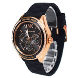 Michael Kors Jessa Quartz Black Dial Black Silicone Strap Watch For Women - MK7266