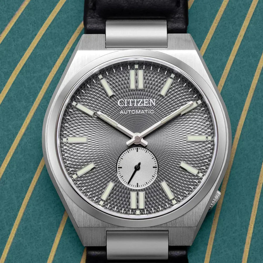 Citizen Tsuyosa Automatic Grey Dial Black Leather Strap Watch for Men - NK5010-01H