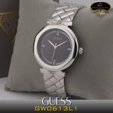 Guess Rumour Quartz Black Dial Silver Steel Strap Watch For Women - GW0613L1