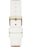 Guess Swirl Quartz Silver Dial White Rubber Strap Watch For Women - W1096l2