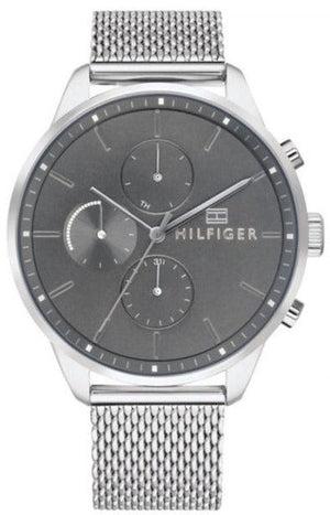 Tommy Hilfiger Chase Quartz Grey Dial Silver Mesh Bracelet Watch For Men - 1791484