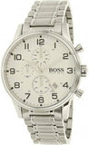 Hugo Boss Aeroliner Chronograph White Dial Silver Steel Strap Watch for Men - 1513182