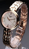 Tissot T Lady Flamingo Mother of Pearl Dial Rose Gold Steel Strap Watch For Women - T094.210.33.111.01