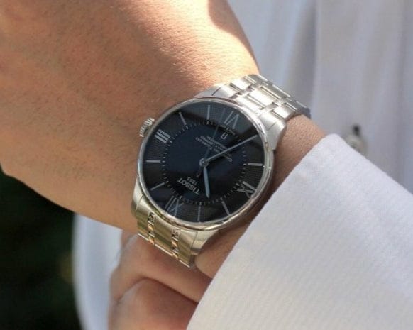 Tissot T Classic Chemin Des Tourelles Chronometer Black Dial Silver Steel Strap Watch For Men - T099.408.11.058.00