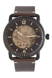 Fossil Commuter Automatic Black Dial Brown Leather Strap Watch for Men - ME3158