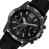 Guess Commander Black Dial Black Rubber Strap Watch for Men - GW0211G3