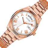 Guess Luna White Dial Rose Gold Steel Strap Watch for Women - GW0308L3