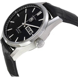 Tag Heuer Carrera Automatic 41mm Black Dial Black Leather Strap Watch for Men - WAR201A.FC6266