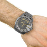 Diesel Mega Chief Chronograph Grey Dial Grey Steel Strap Watch For Men - DZ4466