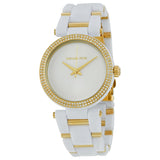 Michael Kors Delray Rose Gold Dial White Steel Strap Watch for Women - MK4315