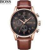 Hugo Boss Navigator Grey Dial Brown Leather Strap Watch for Men - 1513496