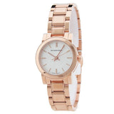 Burberry The City White Dial Rose Gold Steel Strap Watch for Women - BU9204