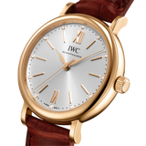 IWC Portofino Automatic Silver Dial Red Leather Strap Watch for Women - IW357401