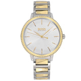 Hugo Boss Signature Silver Dial Two Tone Steel Strap Watch for Women - 1502568