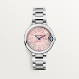 Cartier Ballon Bleu de Cartier Pink Dial Silver Steel Strap Watch for Women - WSBB0046