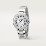 Cartier Ballon Bleu De Cartier Diamonds Silver Dial Silver Steel Strap Watch for Women - W4BB0023