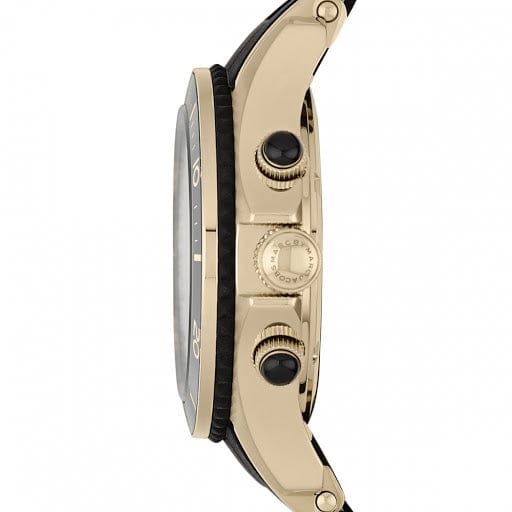Marc Jacobs Rock Chronograph Black Dial Black Silicone Strap Watch for Women - MBM2598