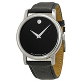 Movado Museum Classic Black Dial Black Leather Strap Watch for Men - 0607194