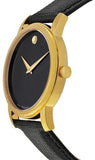 Movado Museum Black Dial Black Leather Strap Watch For Men - 2100005