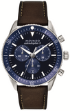 Movado Heritage 29mm Chronograph Blue Dial Brown Leather Strap Watch For Men - 3650061