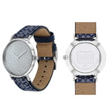 Coach Perry White Dial Blue Leather Strap Watch for Women - 14503156