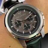 Maserati Successo 44mm Grey Dial Black Leather Strap Watch For Men - R8871621006