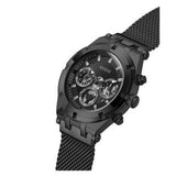 Guess Continental Chronograph Black Dial Black Mesh Strap Watch For Men - GW0582G3