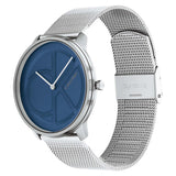 Calvin Klein Minimal Blue Dial Silver Mesh Bracelet Watch for Men - K3M2112N