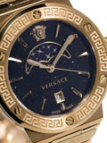 Versace Greca Moonphase Quartz Black Dial Gold Steel Strap Watch for Men - VE7G00323