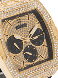 Guess Phoenix Multifunction Crystals Gold Dial Black Silicone Strap Watch For Men - GW0048G2