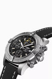 Breitling Avenger Chronograph 45mm Black Dial Black Leather Strap Watch for Men - A13317101B1X1