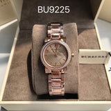 Burberry The City Diamonds Rose Dial Rose Gold Steel Strap Watch for Women - BU9225