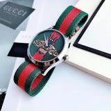 Gucci Le Marche des Merveilles Red & Green Dial Red & Green Nylon Strap Unisex Watch - YA1264060