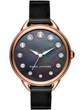 Marc Jacobs Betty Black Mother of Pearl Dial Black Leather Strap Watch for Women - MJ1513