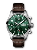 IWC Pilot's Watch Chronograph Edition Racing Green 43mm Green Dial Brown Leather Strap Watch for Men - IW377726