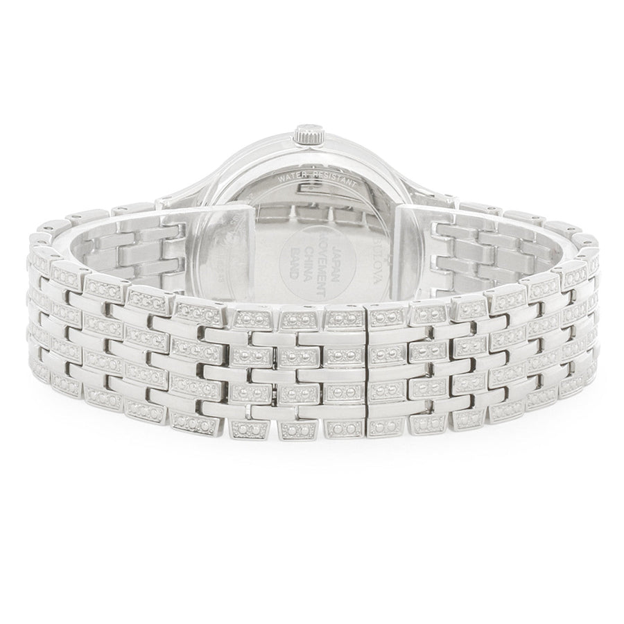 Bulova Crystal Collection Silver Dial Silver Steel Strap Watch for Women - 96L243
