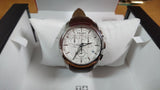 Tissot Couturier Chronograph White Dial Brown Leather Strap Watch For Men - T035.617.16.031.00