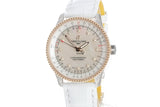 Breitling Navitimer Automatic 35 Mother of Pearl Dial White Leather Strap Watch for Women - U17395211A1P3