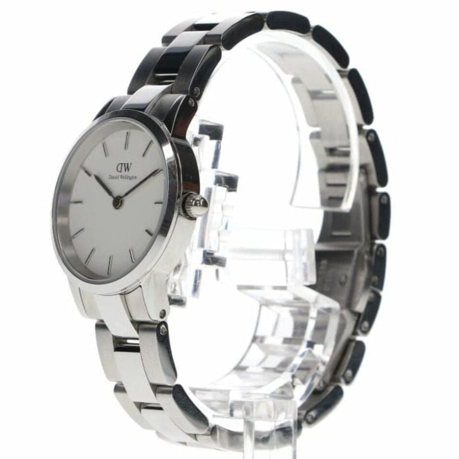 Daniel Wellington Iconic Link White Dial Silver Steel Strap Watch For Women - DW00100207