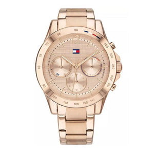 Tommy Hilfiger Haven Chronograph Rose Gold Dial Rose Gold Steel Strap Watch For Women - 1782197