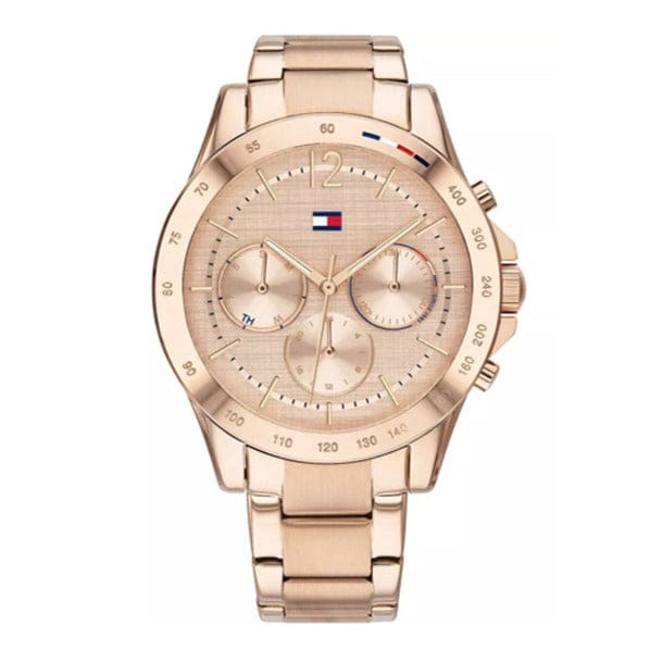 Tommy Hilfiger Haven Chronograph Rose Gold Dial Rose Gold Steel Strap Watch For Women - 1782197