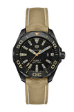Tag Heuer Aquaracer 300 Calibre 5 Automatic Black Dial Brown Nylon Strap Watch for Men - WAY208C.FC6383