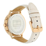 Tommy Hilfiger Carly Cream Dial Cream Leather Strap Watch for Women -1781789