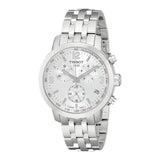 Tissot PRC 200 Chronograph Quartz Silver Dial Silver Steel Strap Watch For Men - T055.417.11.037.00