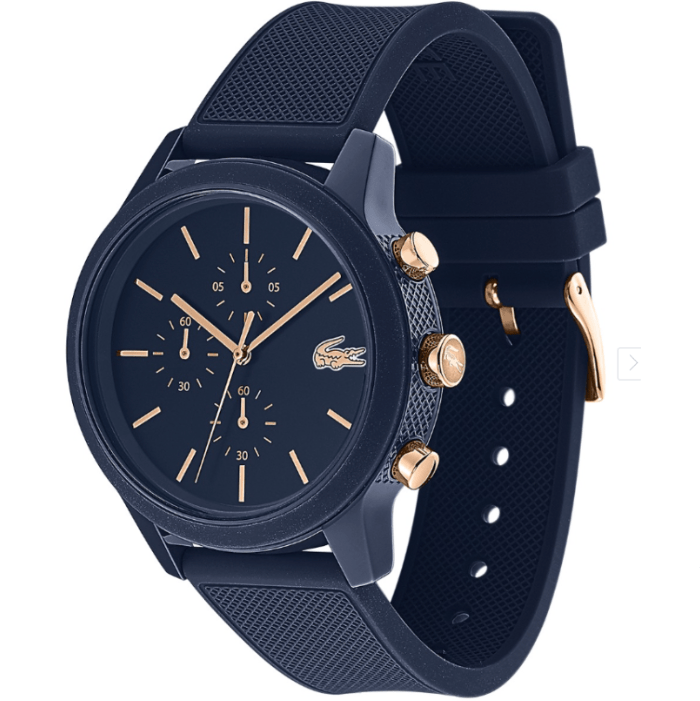 Lacoste 12.12 Blue Dial Blue Silicon Strap Watch for Men - 2011013